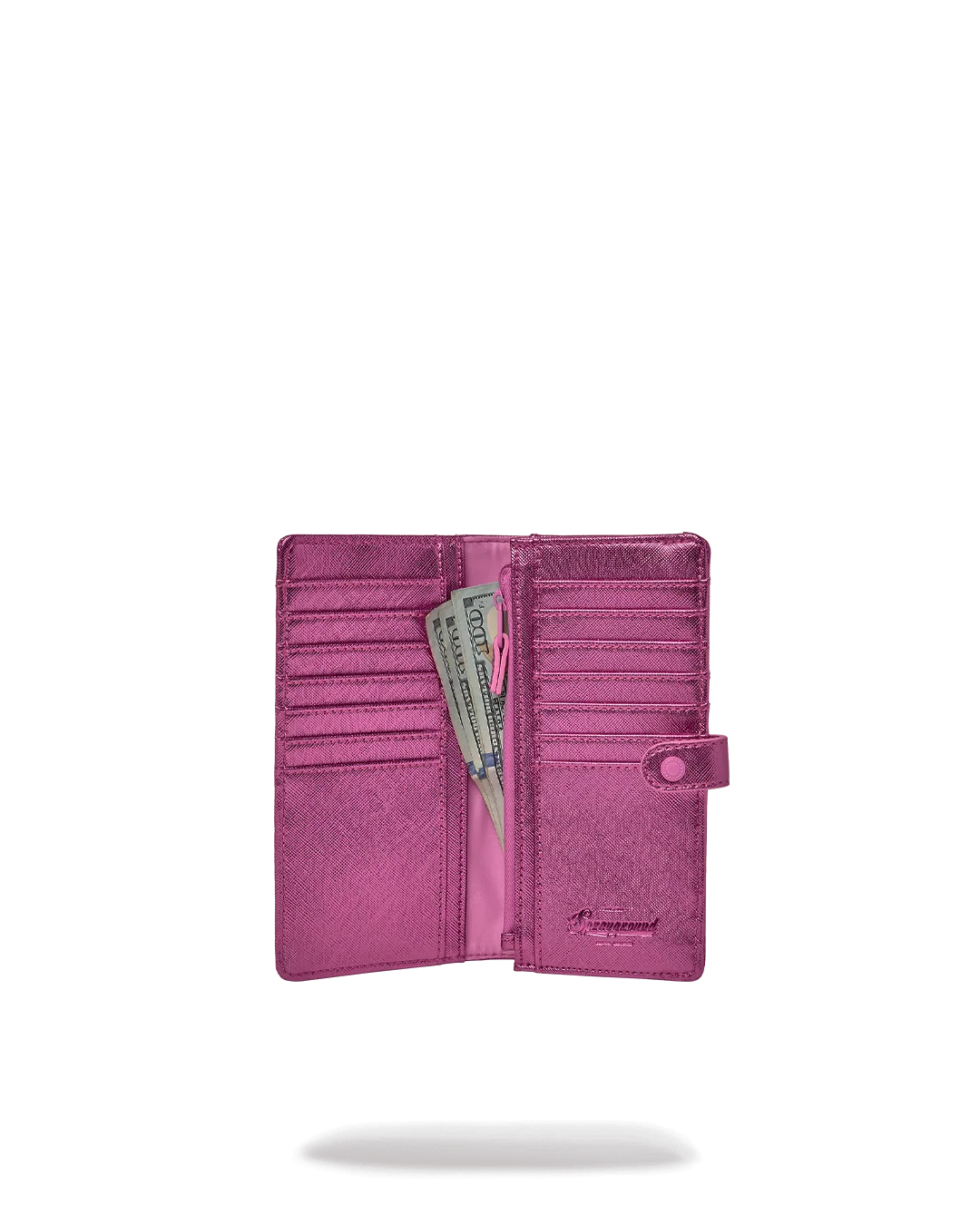 Image of Дамско Портмоне SPRAYGROUND METALLIC PINK METALLIC DRIP SINGLE FOLD WALLET