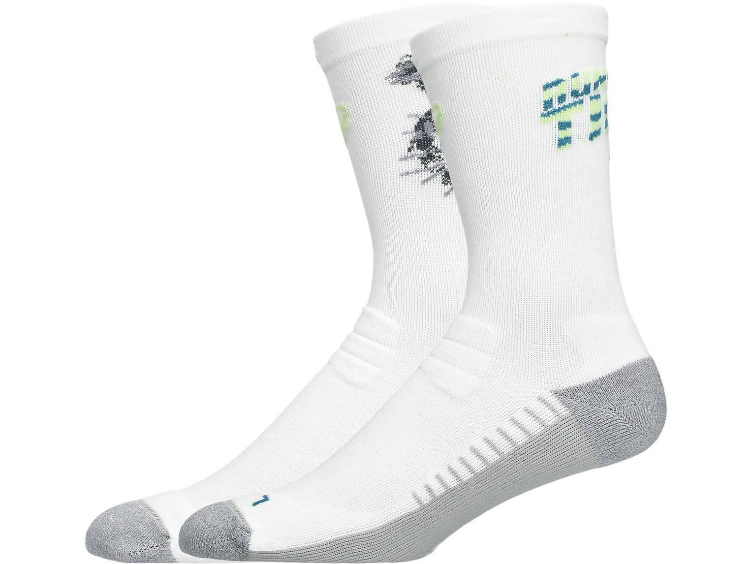 Image of Унисекс Чорапи ASICS RUN SOCK CREW WHITE/YELLOW/F.TEAL