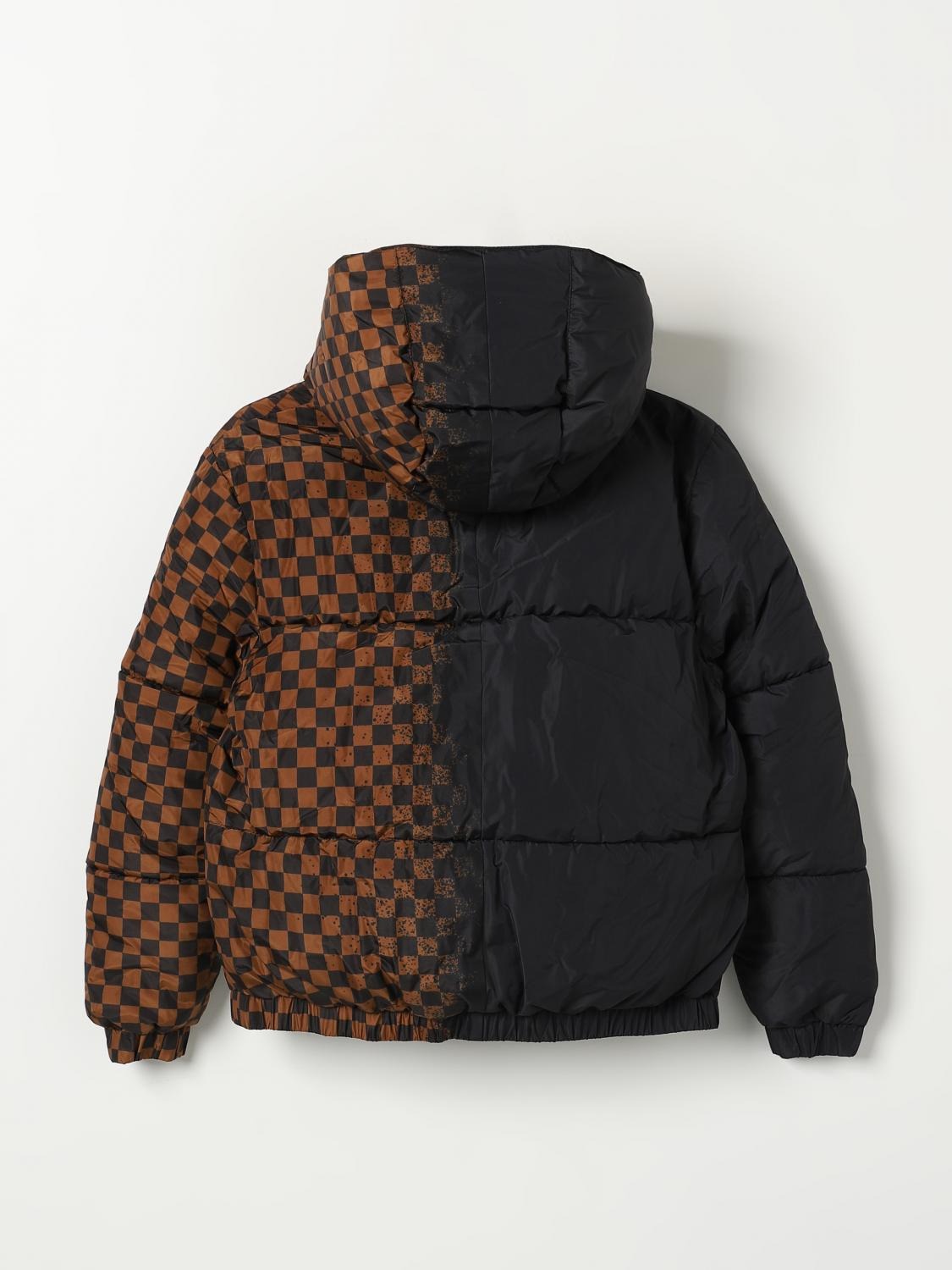 Image of Детско Яке SPRAYGROUND BLACK SPRAY CHECKERED DOWN JACKET