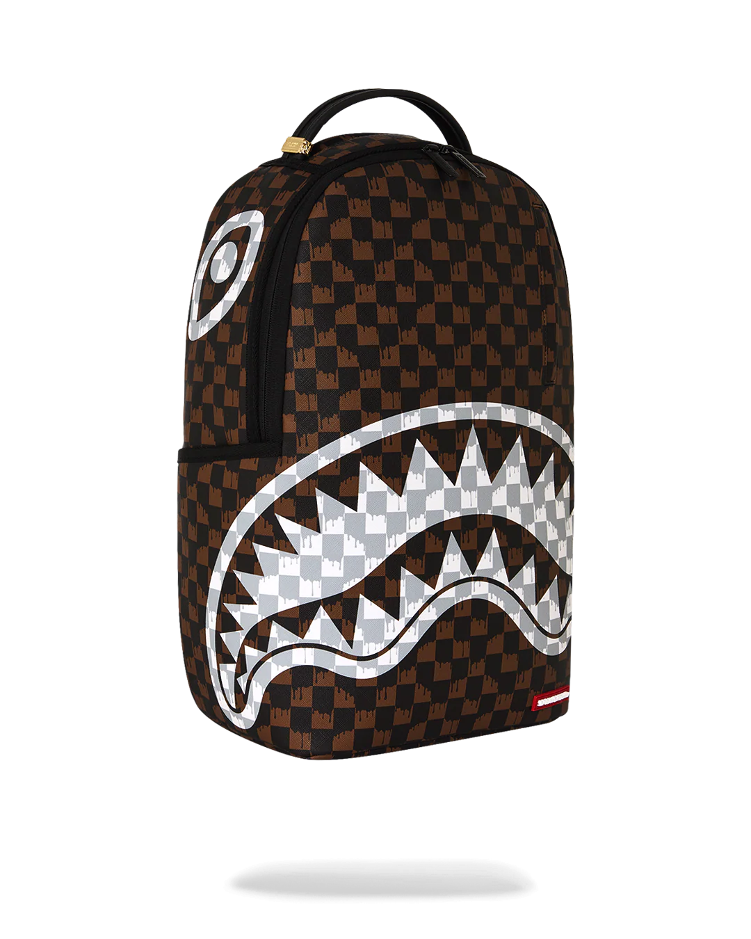 Image of Унисекс Раница SPRAYGROUND BROWN AND CREAM DRIP CHECK SHARK BACKPACK