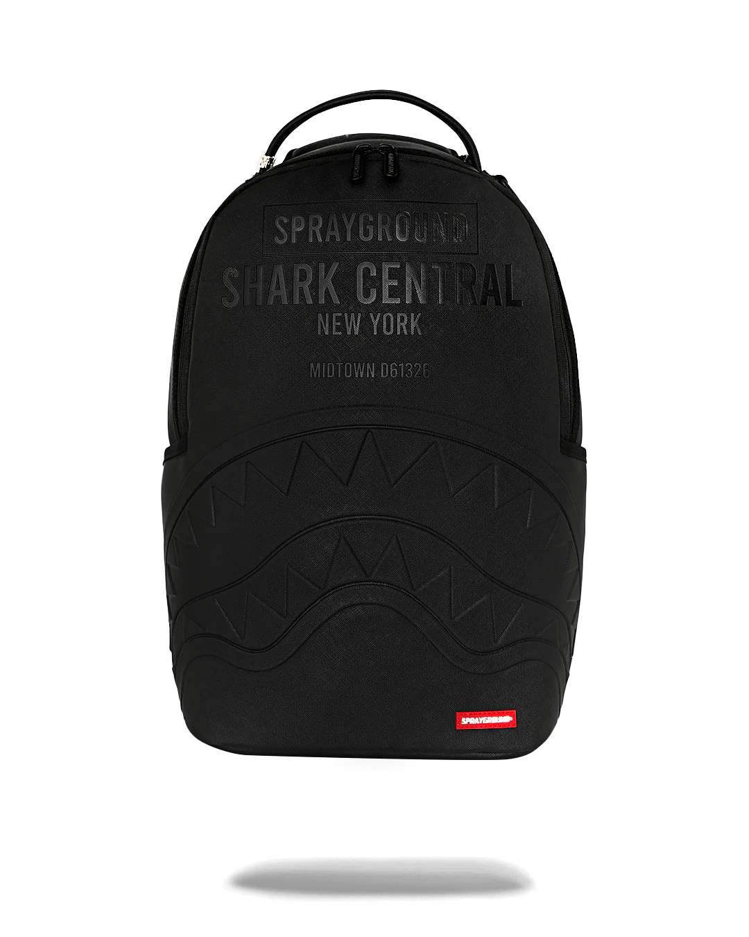 Image of Унисекс Раница SPRAYGROUND SHARK CENTRAL EMBOSSED BLACK NYLON BACKPACK