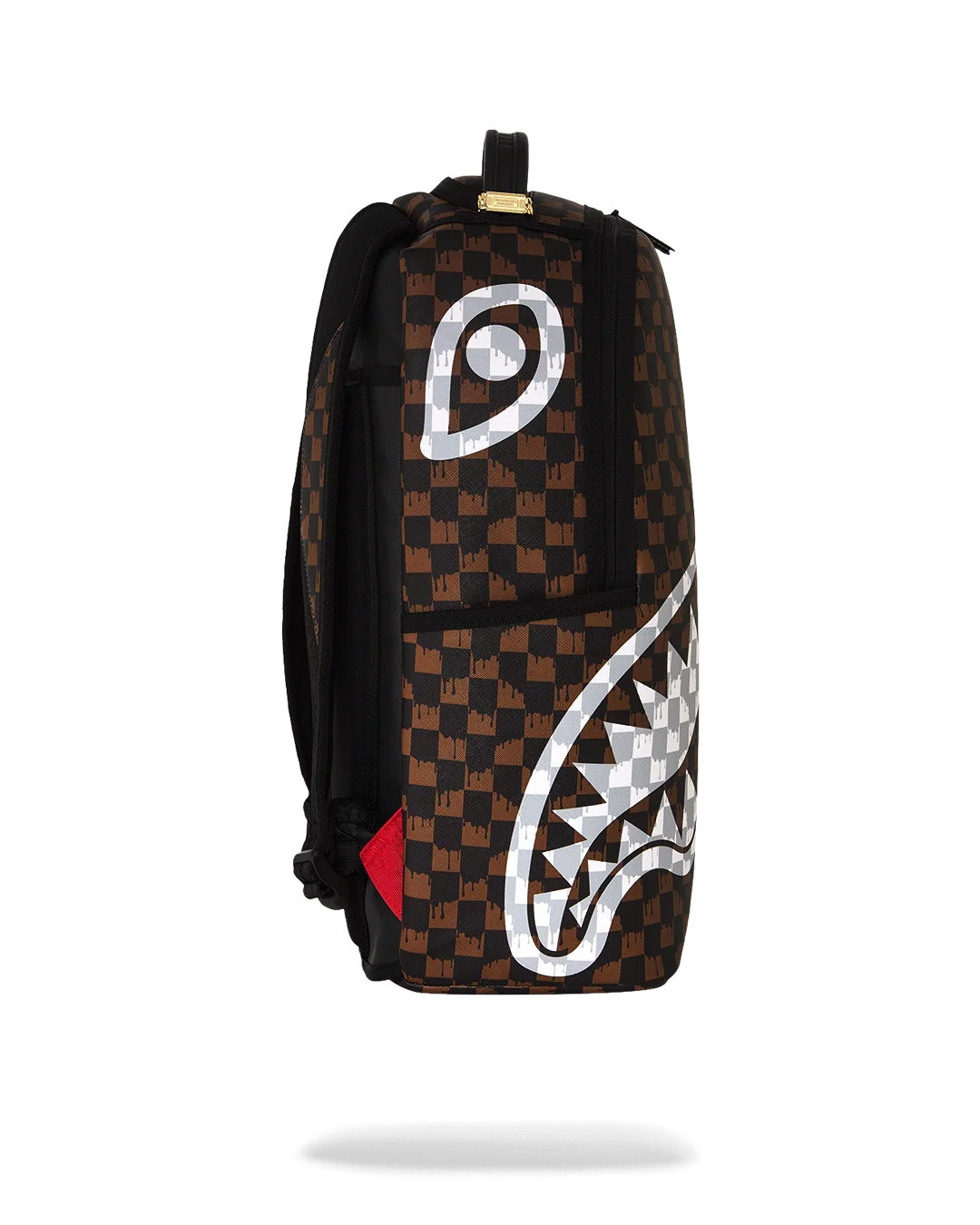 Image of Унисекс Раница SPRAYGROUND BROWN AND CREAM DRIP CHECK SHARK BACKPACK