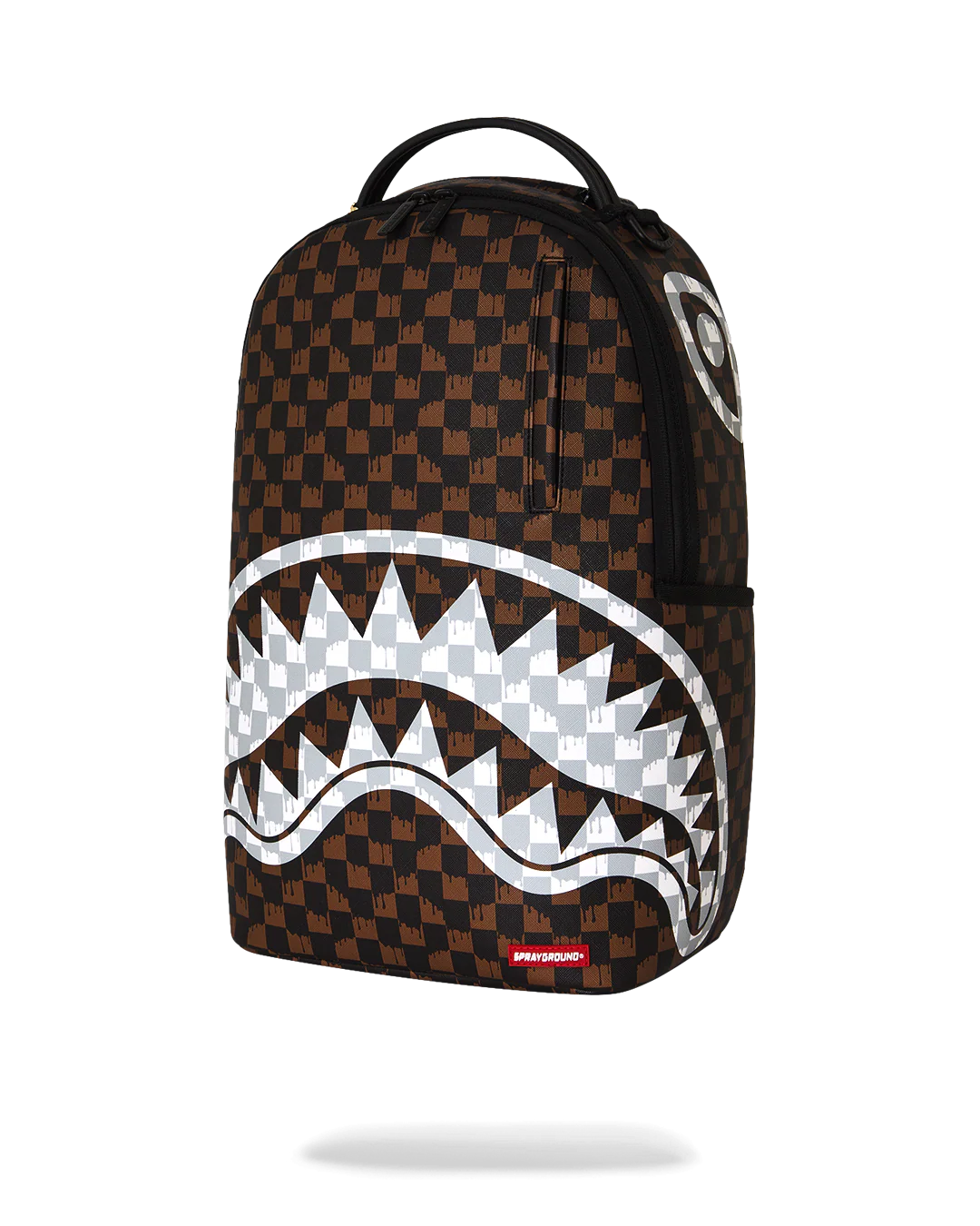 Image of Унисекс Раница SPRAYGROUND BROWN AND CREAM DRIP CHECK SHARK BACKPACK