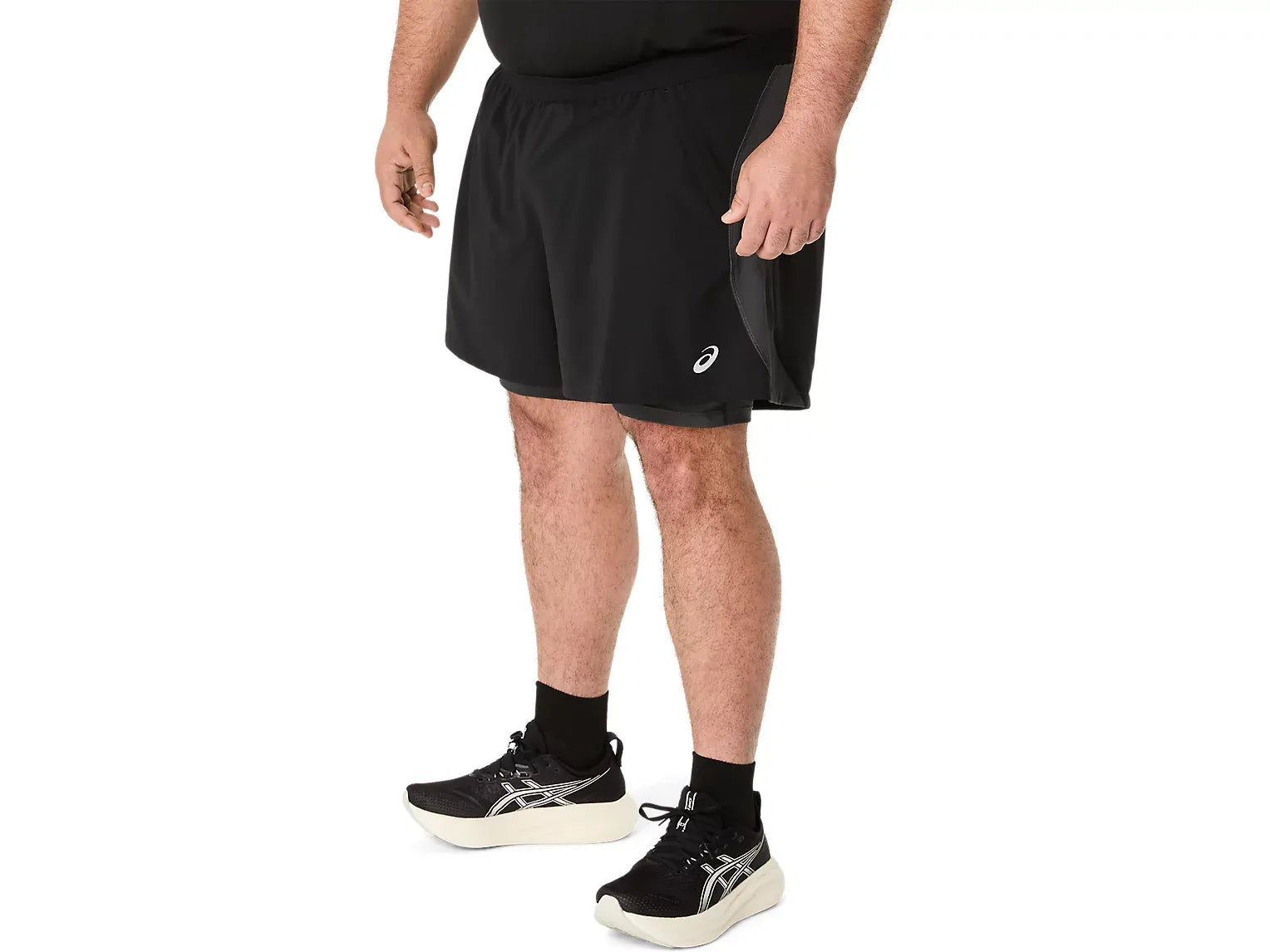 Image of Мъжки Къс панталон ASICS ROAD 2-N-1 5IN SHORT BLACK/GREY