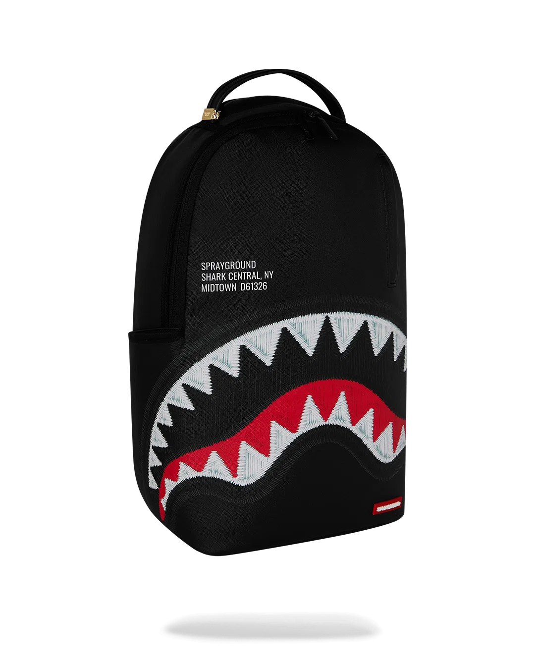 Image of Унисекс Раница SPRAYGROUND SHARK CENTRAL BLACK EMBROIDERED SHARK BACKPACK