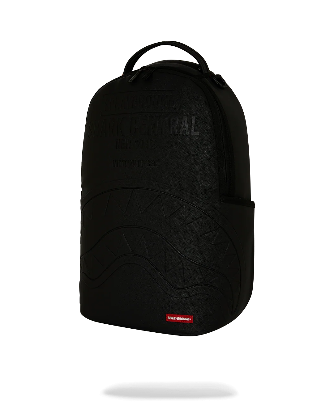 Image of Унисекс Раница SPRAYGROUND SHARK CENTRAL EMBOSSED BLACK NYLON BACKPACK
