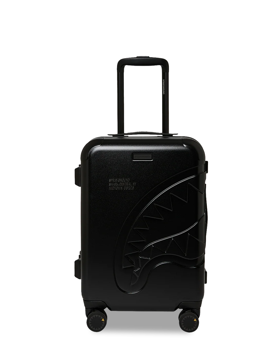 Image of Унисекс Куфар SPRAYGROUND BLACKED OUT EMBOSSED GOLD TOOTH CARRY-ON LUGGAGE