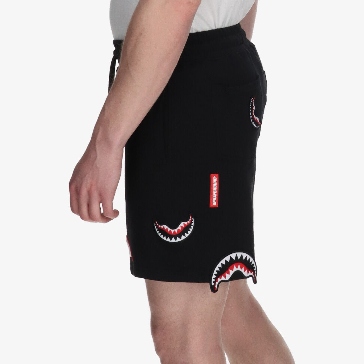 Image of Мъжки Къс панталон SPRAYGROUND SHARKPATCHES SHORTS BLK