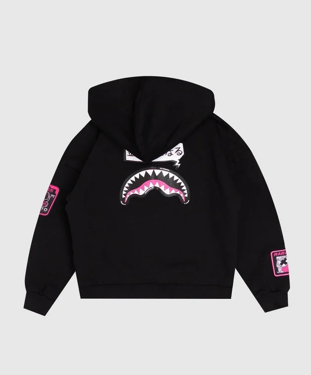 Image of Детски Суитчър SPRAYGROUND SHARK IN JAPAN OVER FULL-ZIP HOODIE BLACK