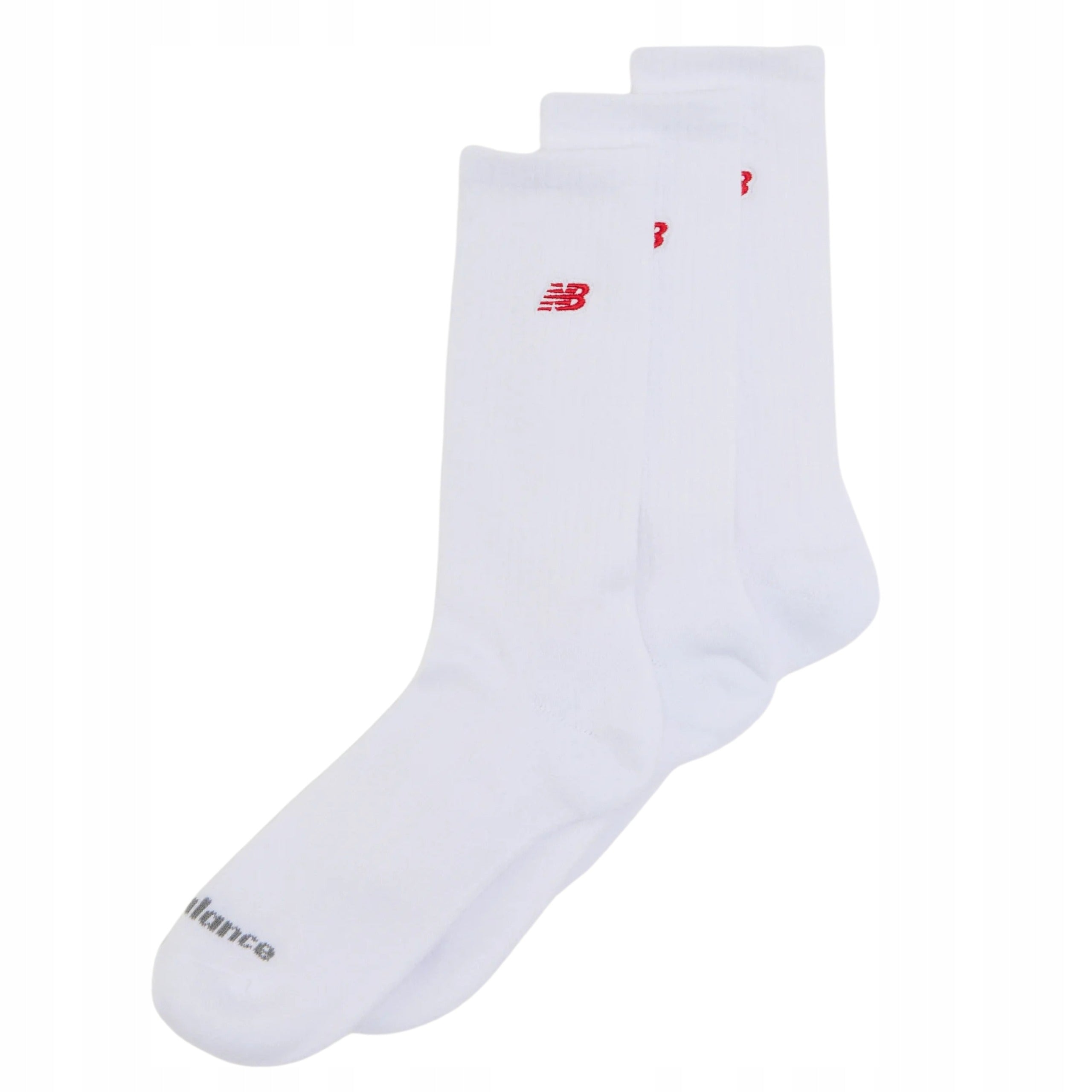 Image of Унисекс Чорапи NEW BALANCE SOCKS NB RED PATCH LOGO CREW - 3 PACK LAS50243-WHITE- Ballistic sport, Балистик