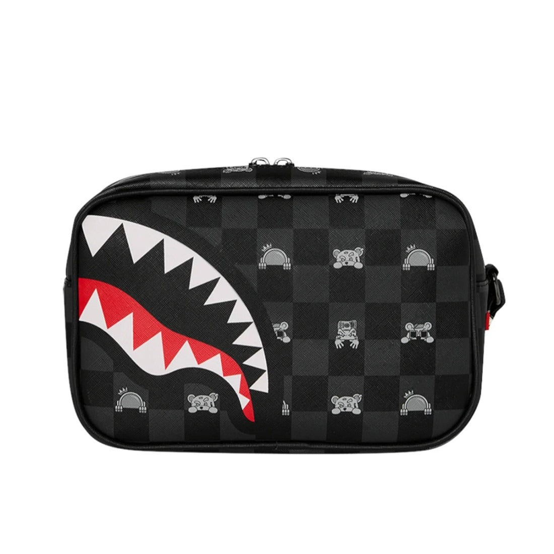 Image of Унисекс Тоалетна чанта SPRAYGROUND GRAY PEEKING CHARACTER CHECK TOILETRY BRICK