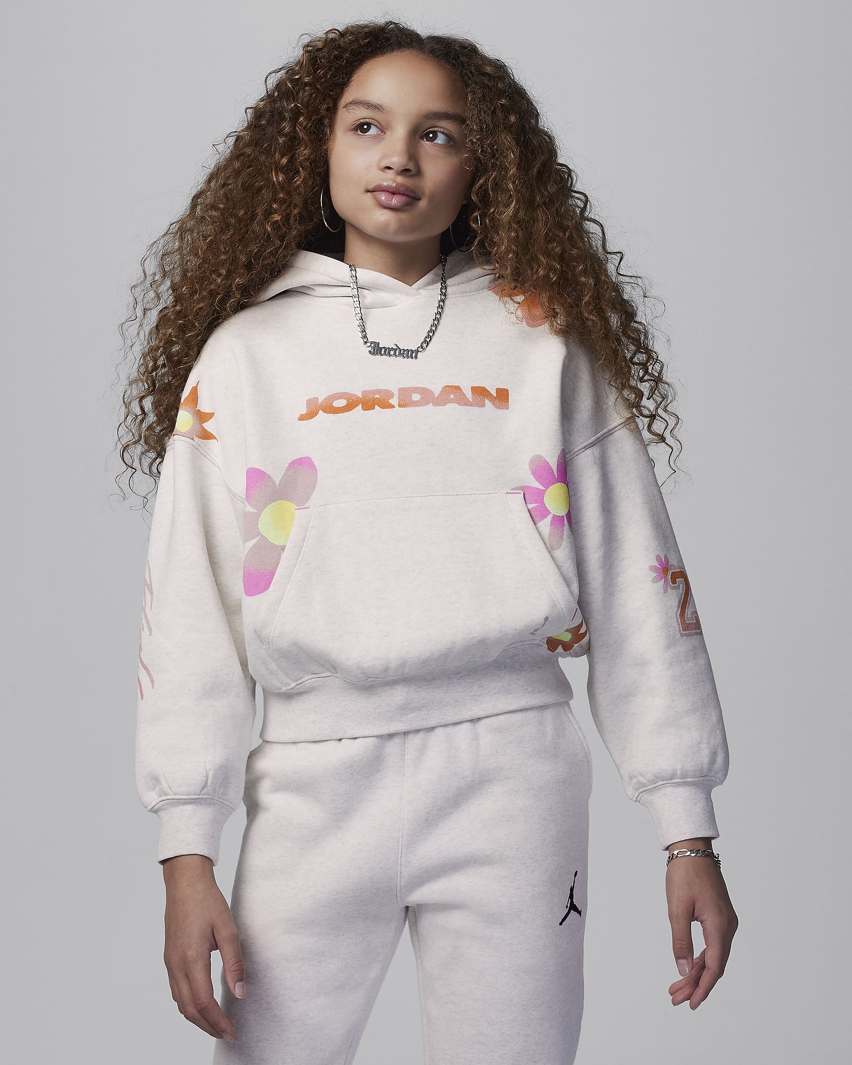 Image of Юношески Суитшърт NIKE JDG DELORIS JORDAN FLOWER PO