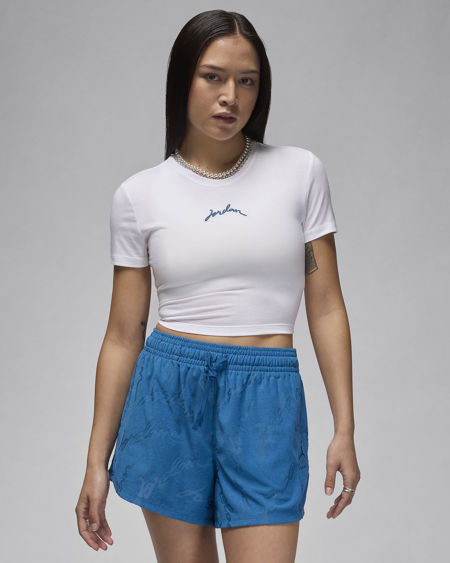Дамска Тениска NIKE W J SS GFX SLIM CROP TEE