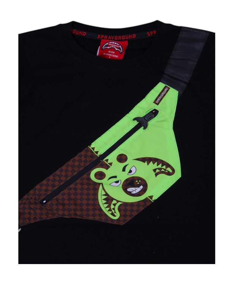 Image of Детска Тениска SPRAYGROUND CROSSBODY MONEY BEAR CUT REGULAR T-SHIRT BLK
