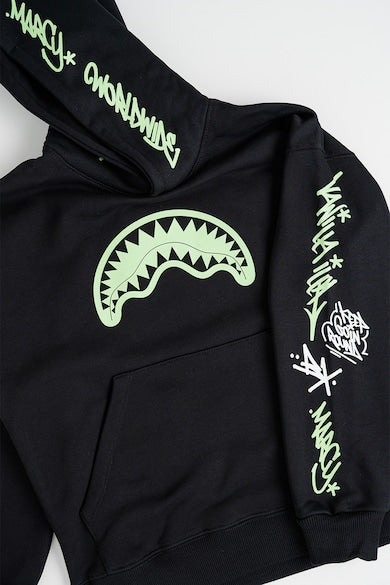 Image of Унисекс Суитшърт SPRAYGROUND GLOW IN THE DARK BLACK HOODIE