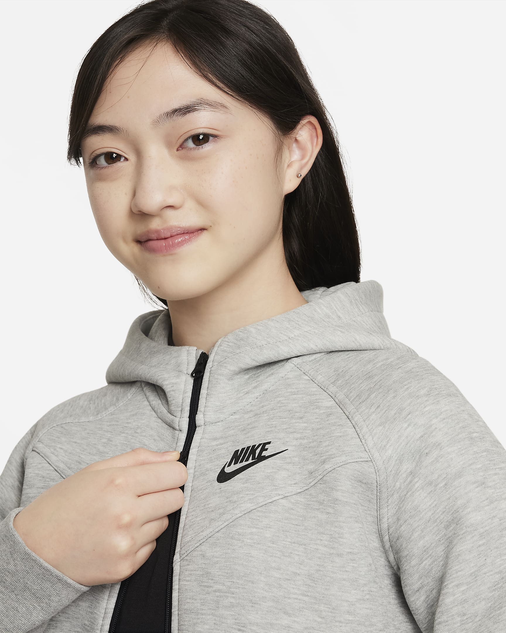 Image of Юношески Суитшърт NIKE G NSW TCH FLC HD FZ LS - Ballistic-sport