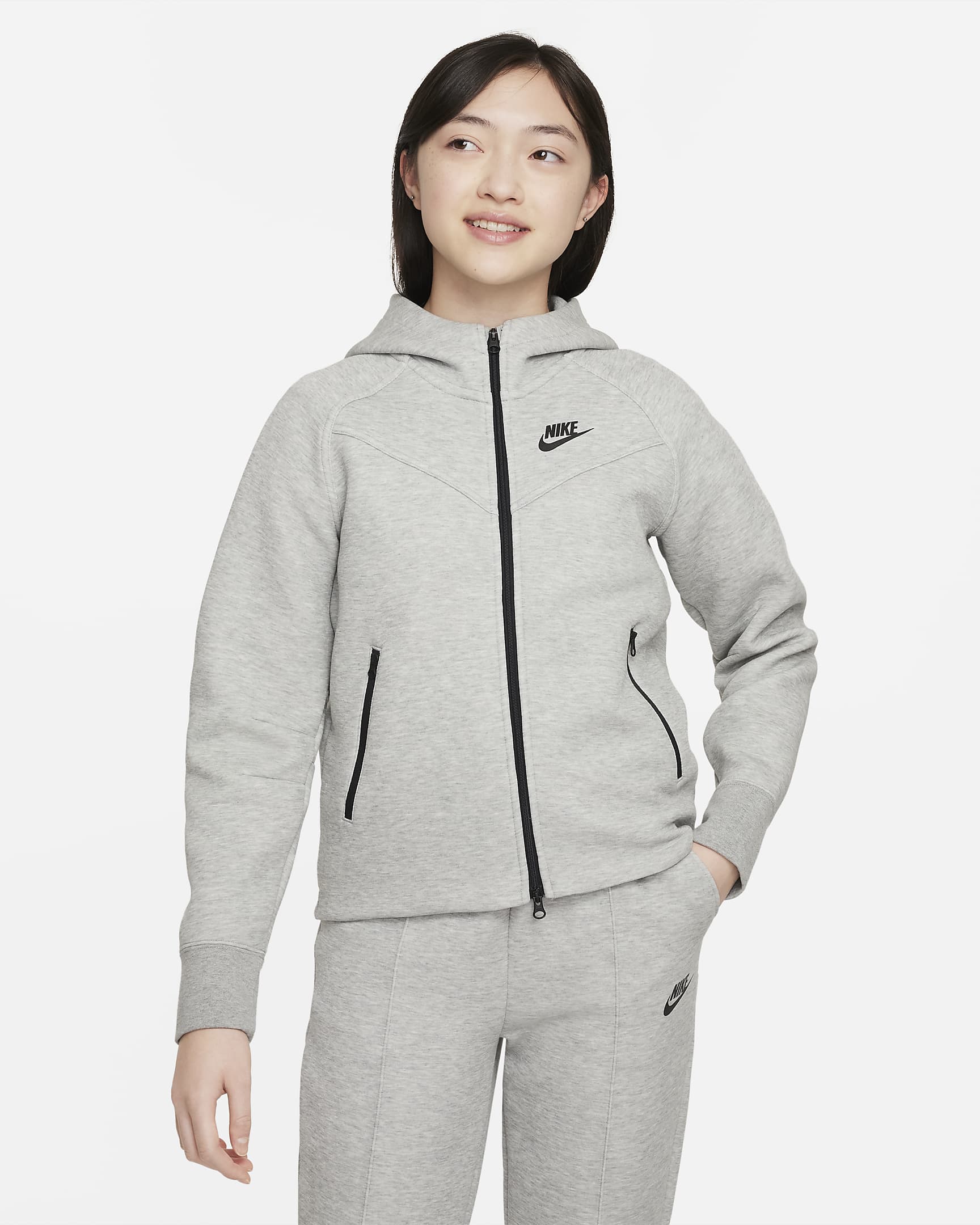 Image of Юношески Суитшърт NIKE G NSW TCH FLC HD FZ LS - Ballistic-sport