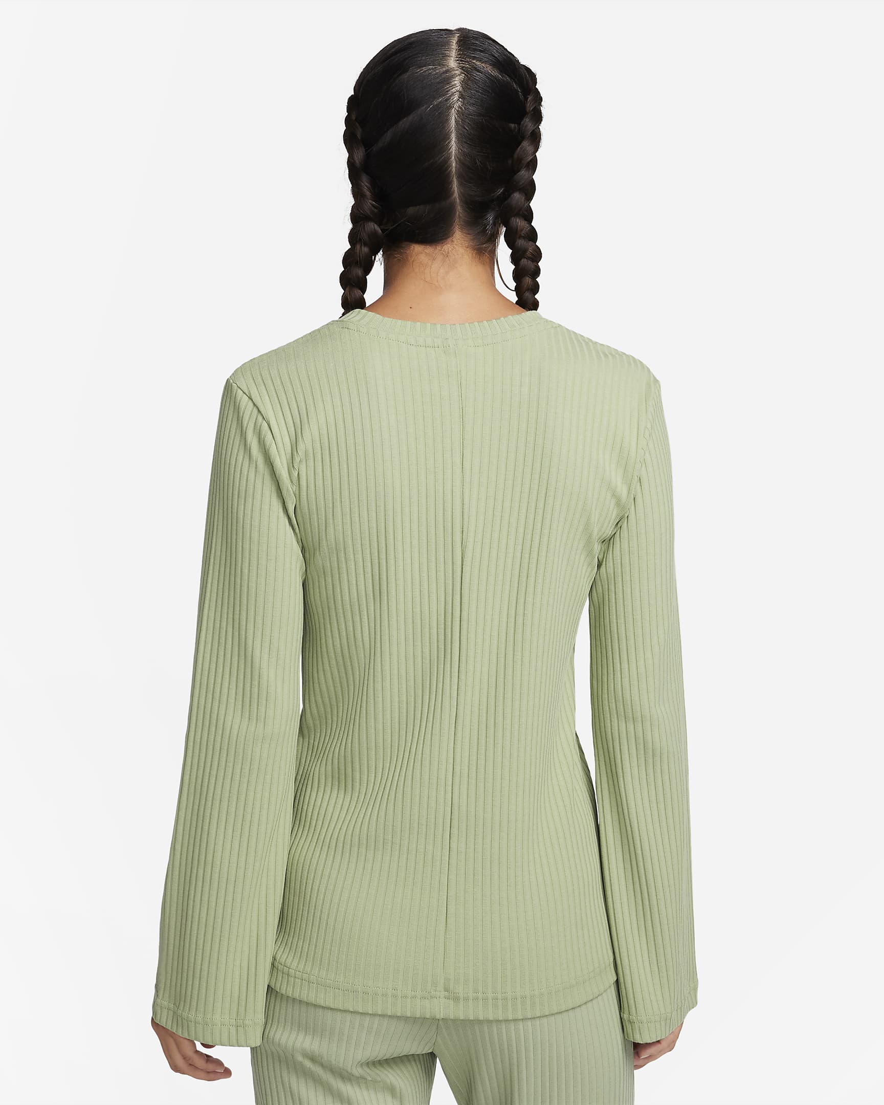 Дамска блуза NIKE W NSW RIB JRSY LS VNK TOP - Ballistic-sport