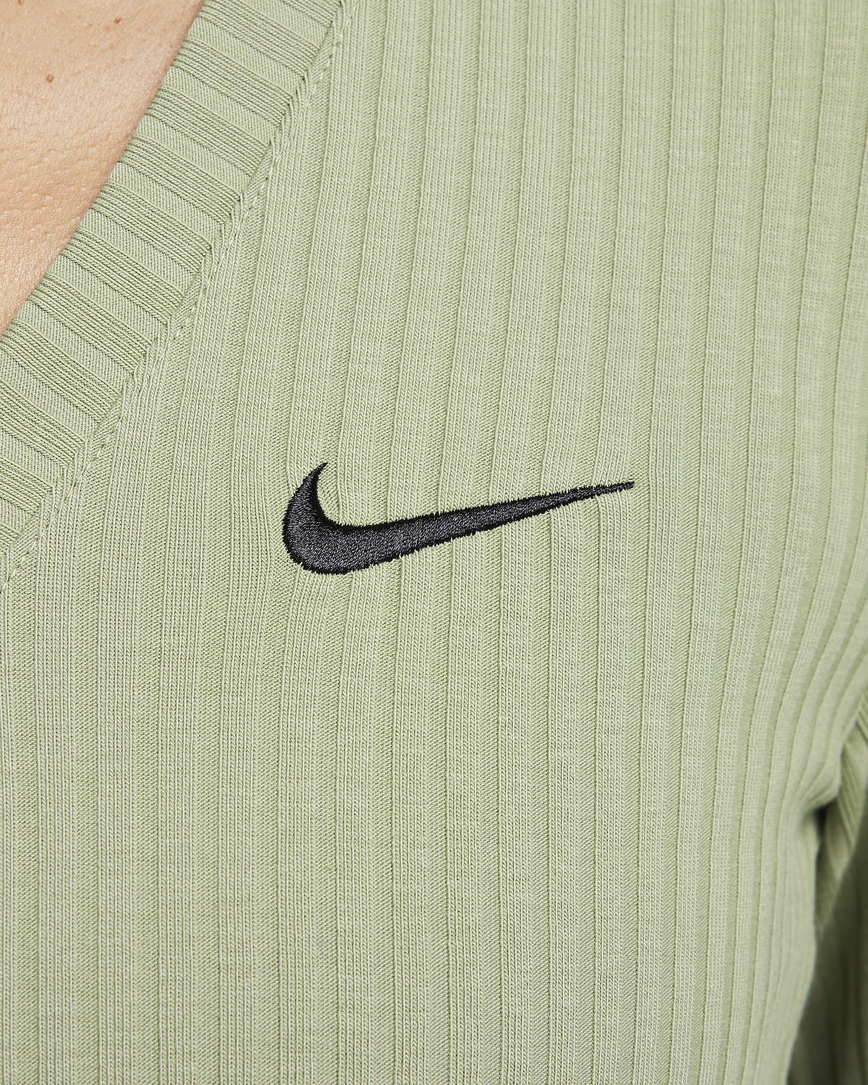Дамска блуза NIKE W NSW RIB JRSY LS VNK TOP - Ballistic-sport