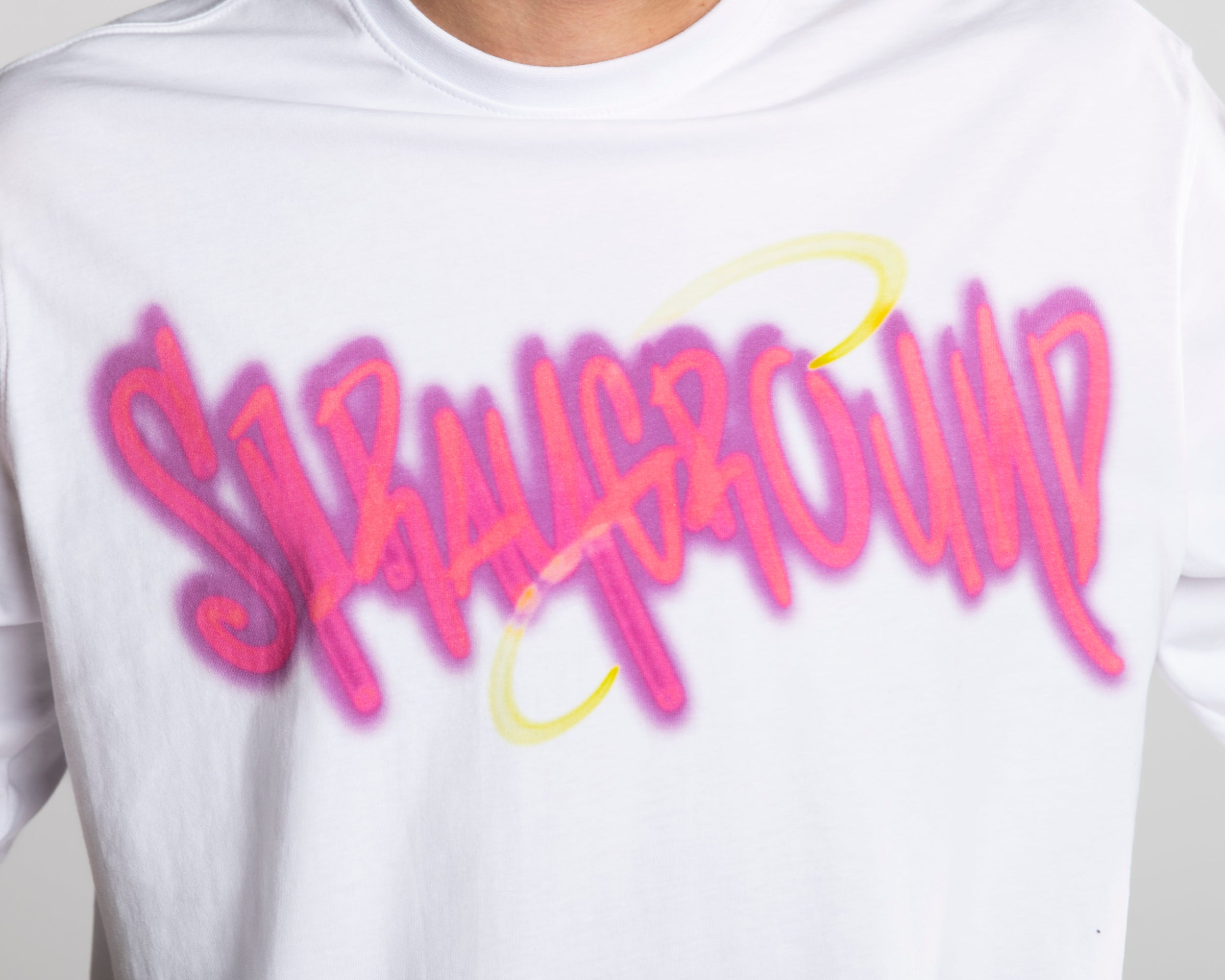 Image of Мъжкa Тениска SPRAYGROUND ART CREW OVER T-SHIRT WHITE SP698- Ballistic sport, Балистик
