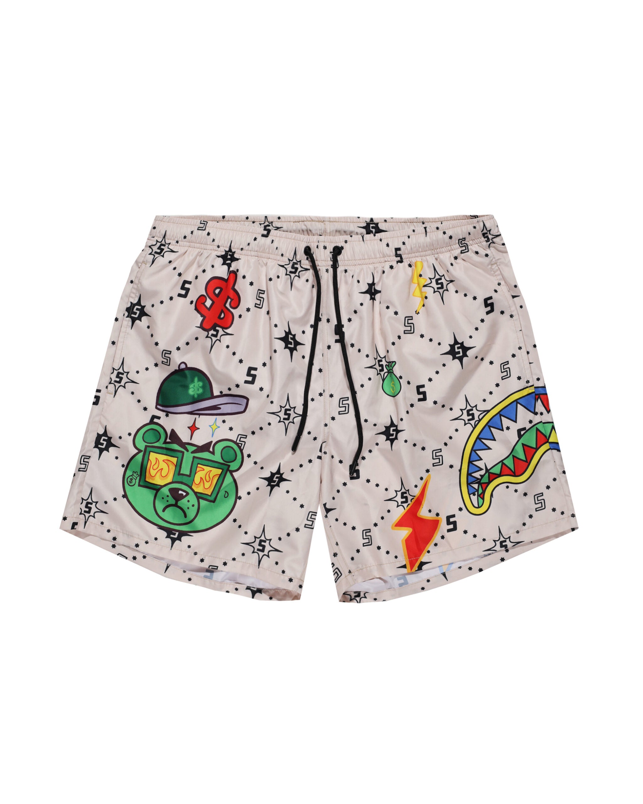 Image of Мъжки Бански SPRAYGROUND MONEY BEAR CUT SEW SWIM TRUNKS BLK SP756SAND- Ballistic sport, Балистик